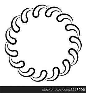 Circular wavy frame teardrop squiggles wavy circle