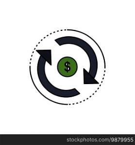 Circulation, finance, flow, market, money Flat Color Icon Vector