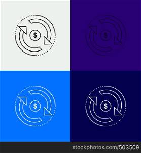 Circulation, finance, flow, market, money Icon Over Various Background. Line style design, designed for web and app. Eps 10 vector illustration. Vector EPS10 Abstract Template background