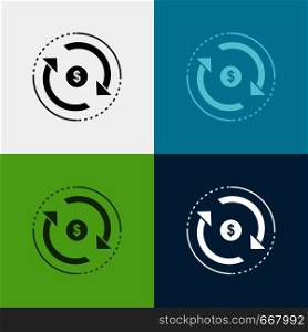 Circulation, finance, flow, market, money Icon Over Various Background. glyph style design, designed for web and app. Eps 10 vector illustration. Vector EPS10 Abstract Template background