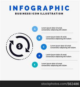 Circulation, finance, flow, market, money Infographics Template for Website and Presentation. GLyph Gray icon with Blue infographic style vector illustration.. Vector EPS10 Abstract Template background