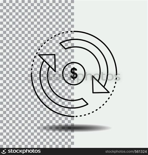 Circulation, finance, flow, market, money Line Icon on Transparent Background. Black Icon Vector Illustration. Vector EPS10 Abstract Template background