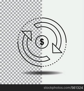 Circulation, finance, flow, market, money Line Icon on Transparent Background. Black Icon Vector Illustration. Vector EPS10 Abstract Template background