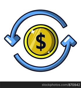 Circulation money icon. Cartoon illustration of circulation money vector icon for web. Circulation money icon, cartoon style