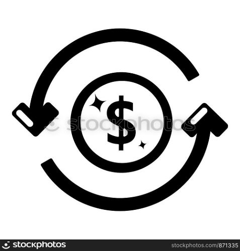 Circulation money icon. Simple illustration of circulation money vector icon for web. Circulation money icon, simple black style