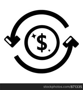 Circulation money icon. Simple illustration of circulation money vector icon for web. Circulation money icon, simple black style
