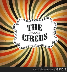 Circus Abstract Poster with Colored Rays Background