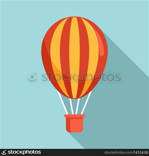 Circus air balloon icon. Flat illustration of circus air balloon vector icon for web design. Circus air balloon icon, flat style