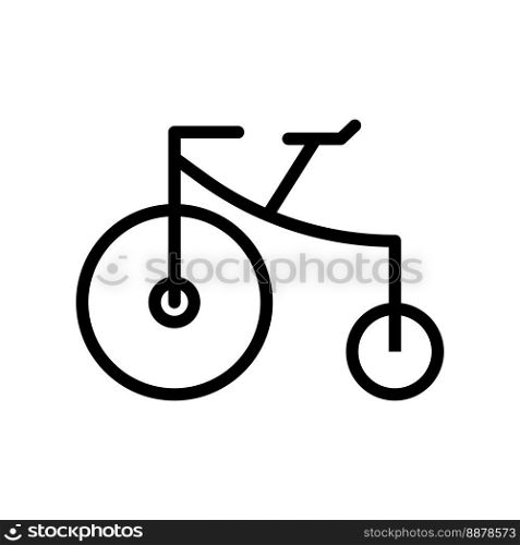 Circus bike icon line isolated on white background. Black flat thin icon on modern outline style. Linear symbol and editable stroke. Simple and pixel perfect stroke vector illustration