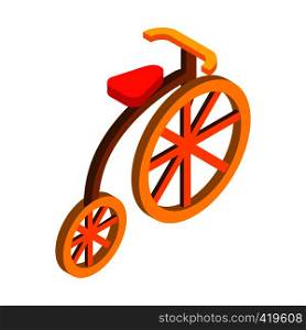 Circus bike isometric 3d icon isolated on a white background. Circus bike isometric 3d icon
