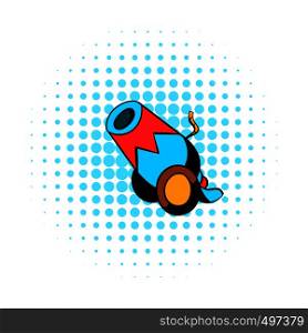 Circus cannon comics icon isolated on a white background. Circus cannon comics icon
