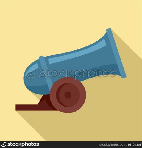 Circus cannon icon. Flat illustration of circus cannon vector icon for web design. Circus cannon icon, flat style