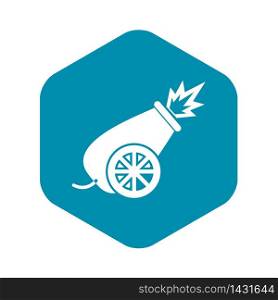 Circus cannon icon in simple style on a white background vector illustration. Circus cannon icon, simple style