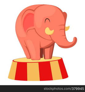 Circus elephant icon. Cartoon illustration of circus elephant vector icon for web design. Circus elephant icon, cartoon style