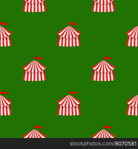 Circus Icon Seamless Pattern on Green Background. Circus Icon Seamless Pattern