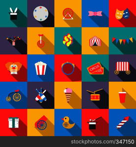Circus Icons set in flat style for any design. Circus Icons set, flat style