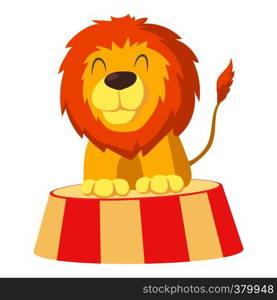 Circus lion icon. Cartoon illustration of circus lion vector icon for web design. Circus lion icon, cartoon style