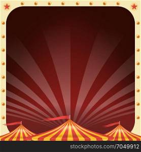Circus Poster Vector. Circus Tent Background. Amusement Park Party. Holidays Events And Entertainment Concept. Illustration. Circus Poster Banner Vector. Vintage Magic Show. Classic Big Top. Marquee. Arts Festival. Illustration