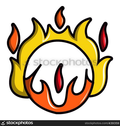 Circus ring of fire icon. Cartoon illustration of circus ring of fire vector icon for web. Circus ring of fire icon, cartoon style