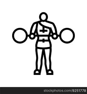 circus strongman carnival vintage show line icon vector. circus strongman carnival vintage show sign. isolated contour symbol black illustration. circus strongman carnival vintage show line icon vector illustration