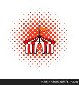 Circus tent comics icon isolated on a white background. Circus tent comics icon