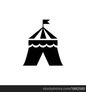 Circus Tent. Flat Vector Icon illustration. Simple black symbol on white background. Circus Tent sign design template for web and mobile UI element. Circus Tent Flat Vector Icon
