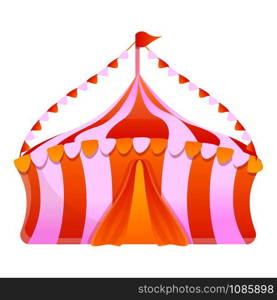 Circus tent icon. Cartoon of circus tent vector icon for web design isolated on white background. Circus tent icon, cartoon style