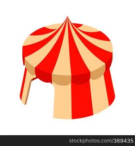 Circus tent icon in cartoon style isolated on white background. Amusement symbol vector illustration. Circus tent icon, cartoon style