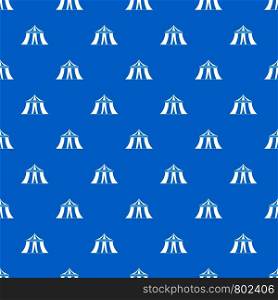 Circus tent pattern repeat seamless in blue color for any design. Vector geometric illustration. Circus tent pattern seamless blue
