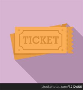 Circus tickets icon. Flat illustration of circus tickets vector icon for web design. Circus tickets icon, flat style