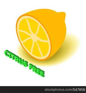 Citrus allergen free icon. Isometric illustration of citrus vector icon for web design. Citrus allergen free icon, isometric style