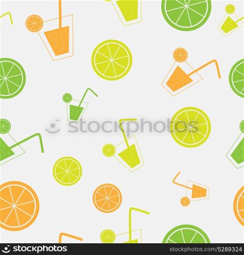 citrus Cocktail seamless pattern background vector illustration