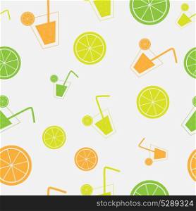 citrus Cocktail seamless pattern background vector illustration