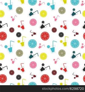 citrus Cocktail seamless pattern background vector illustration. EPS10. citrus Cocktail seamless pattern background vector illustration