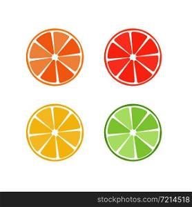 Citrus fruit icon symbol set. Vector eps10