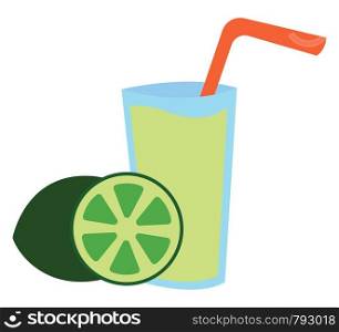 Citrus juice, illustration, vector on white background.