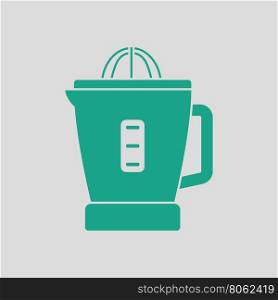 Citrus juicer machine icon. Gray background with green. Vector illustration.