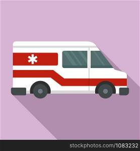 City ambulance icon. Flat illustration of city ambulance vector icon for web design. City ambulance icon, flat style