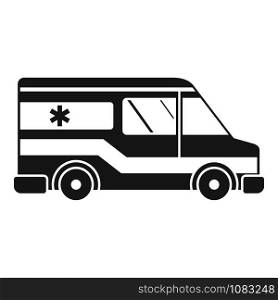 City ambulance icon. Simple illustration of city ambulance vector icon for web design isolated on white background. City ambulance icon, simple style