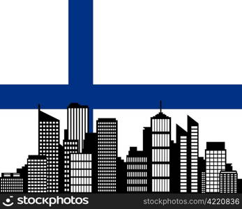 City and flag of Finland