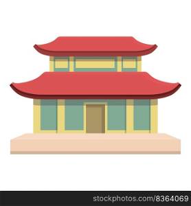 City asian house icon cartoon vector. Chinese temple. Ancient temple. City asian house icon cartoon vector. Chinese temple