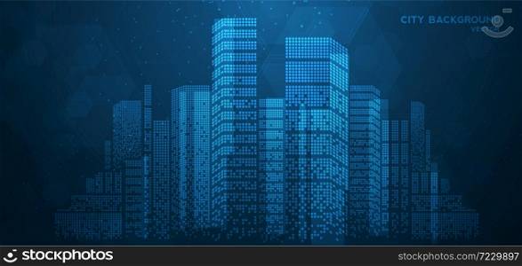 City background architectural with drawings of modern for use web, magazine or poster vector design.