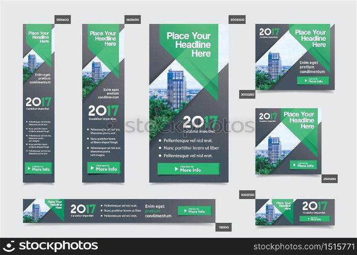 City Background Corporate Web Banner Template in multiple sizes. Easy to adapt to Brochure, Annual Report, Magazine, Poster, Corporate Advertising media, Flyer, Website.