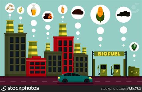 City bio fuel icons set. Outline set of city bio fuel vector icons for web design isolated on white background. City bio fuel icons set, outline style