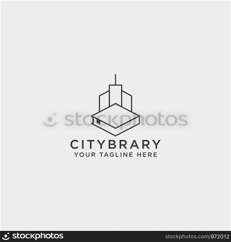 city book, or home book line art logo template vector illustration icon element isolated-vector file. city book, or home book line art logo template vector illustration icon element isolated