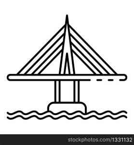 City bridge icon. Outline city bridge vector icon for web design isolated on white background. City bridge icon, outline style