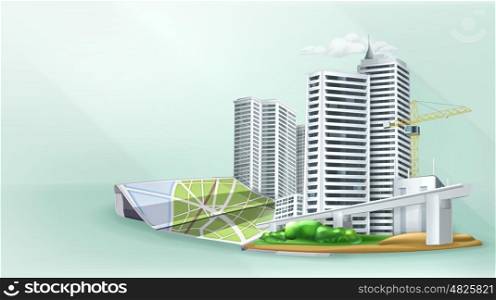 City building background, vector illustration