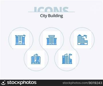 City Building Blue Icon Pack 5 Icon Design. . office. . city