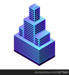City building icon. Isometric of city building vector icon for web design isolated on white background. City building icon, isometric style