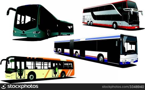 City bus. Colored Vector illustration for designers